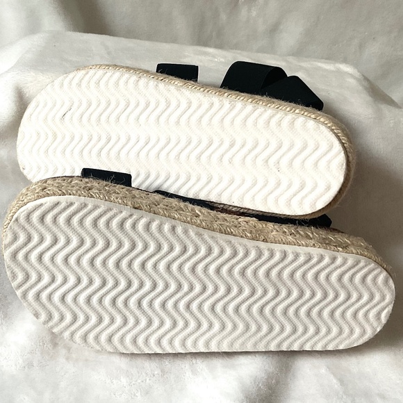 Black Pierre Dumas Jute Espadrille Platform Ankle Strap Sandals Size 6 - Picture 13 of 14